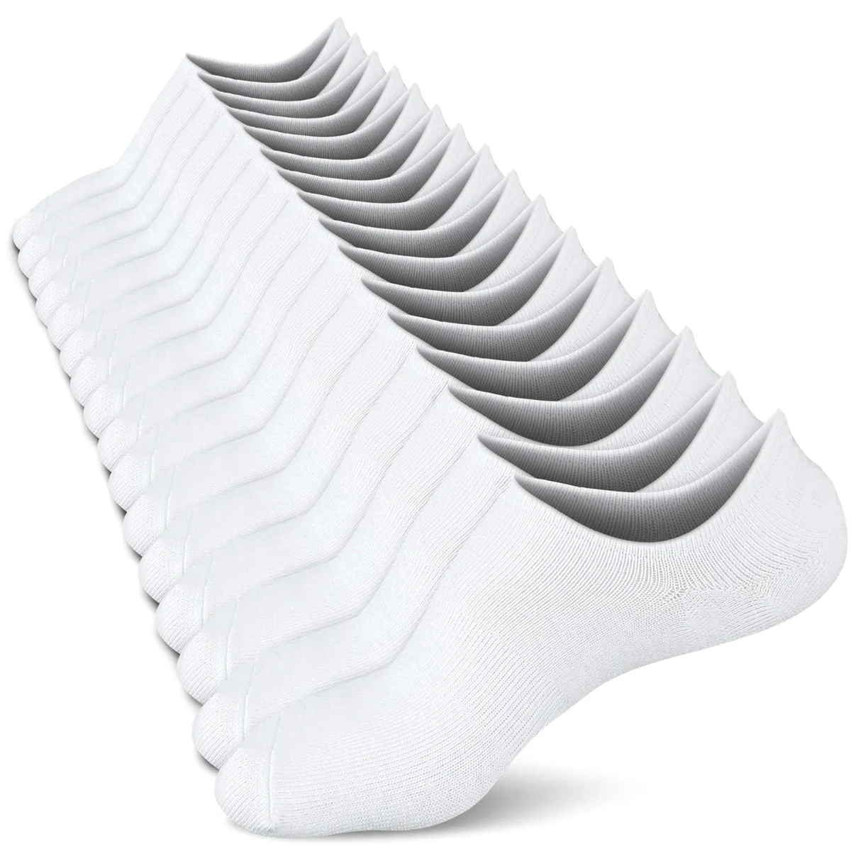 Wernies Classic Low Cut No Show Socks, 8 pairs, White