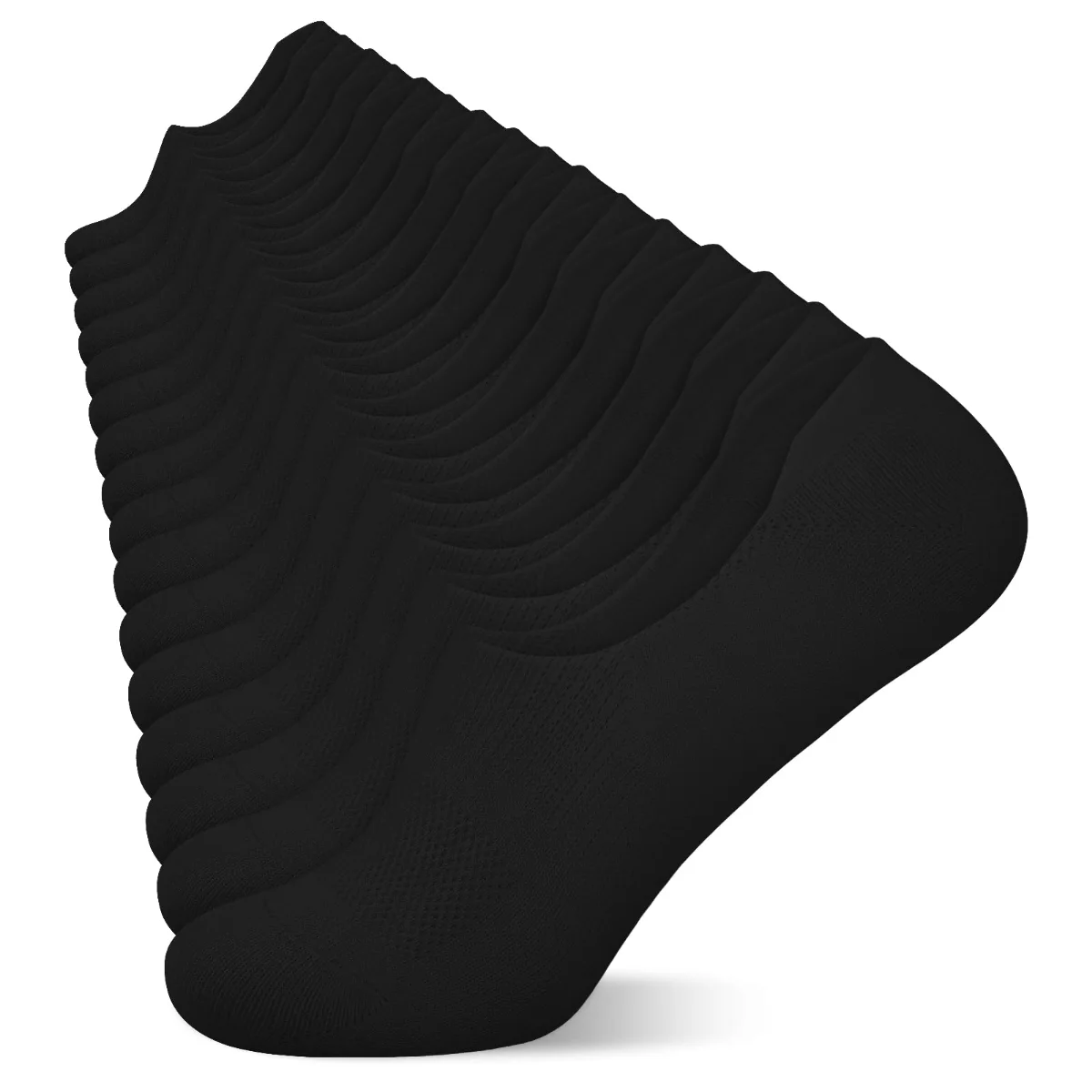 Wernies Invisible Liner Socks, 8 pairs, Black