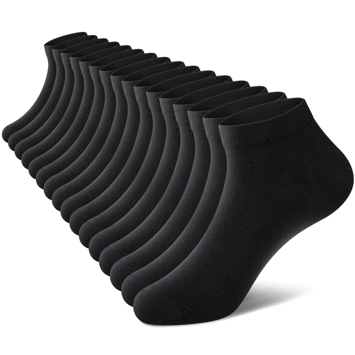 Wernies Men's Classic No Show Socks, 8 pairs, Black
